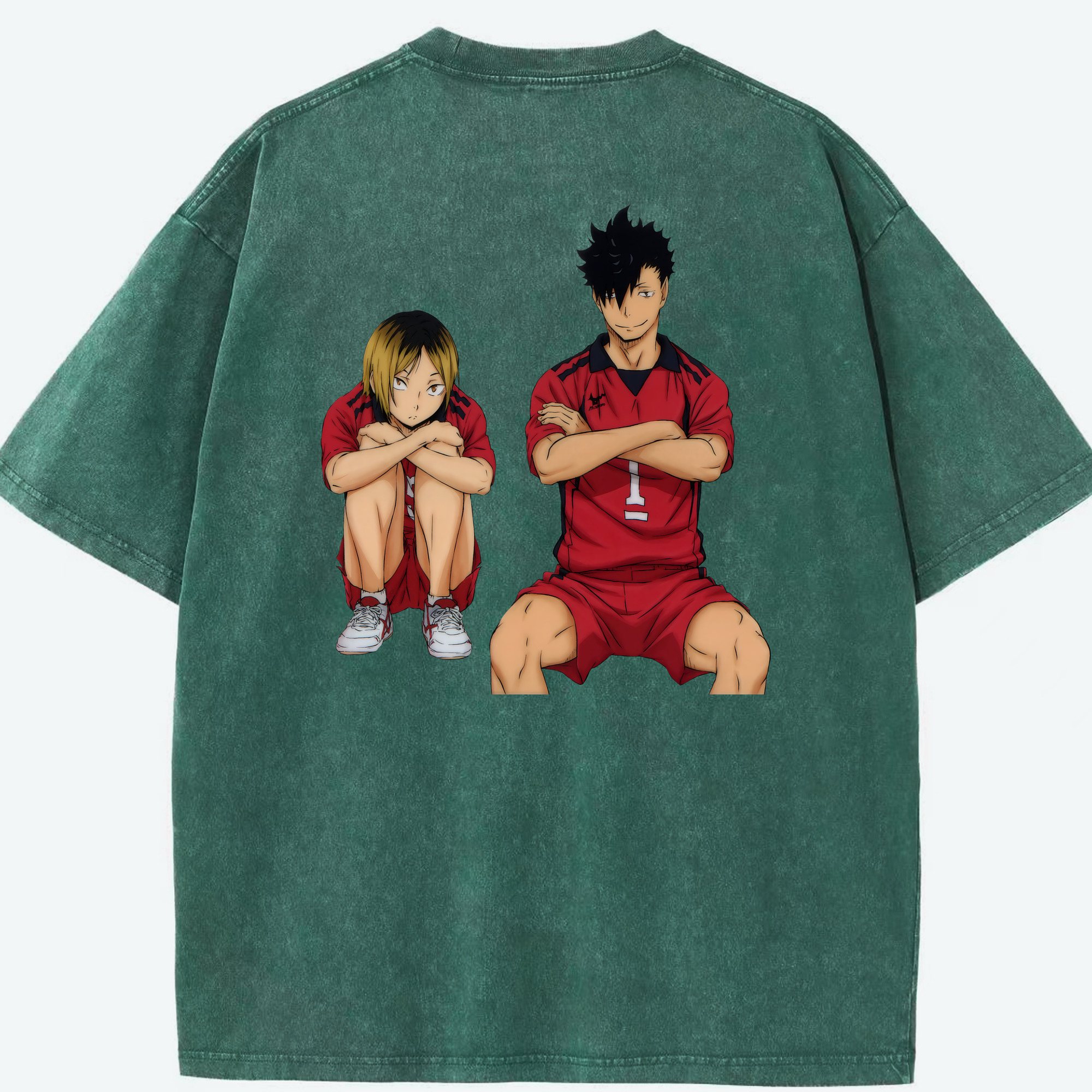 （画像用） ハイキュー!! Haikyu!! 綿100% ヴィンテージ風 半袖Tシャツ（背面プリント）